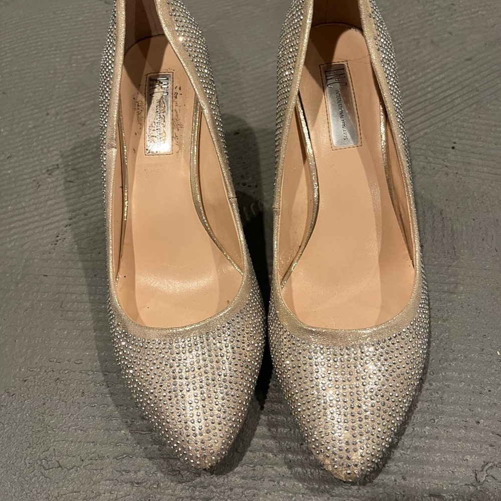 INC rhinestone pumps.